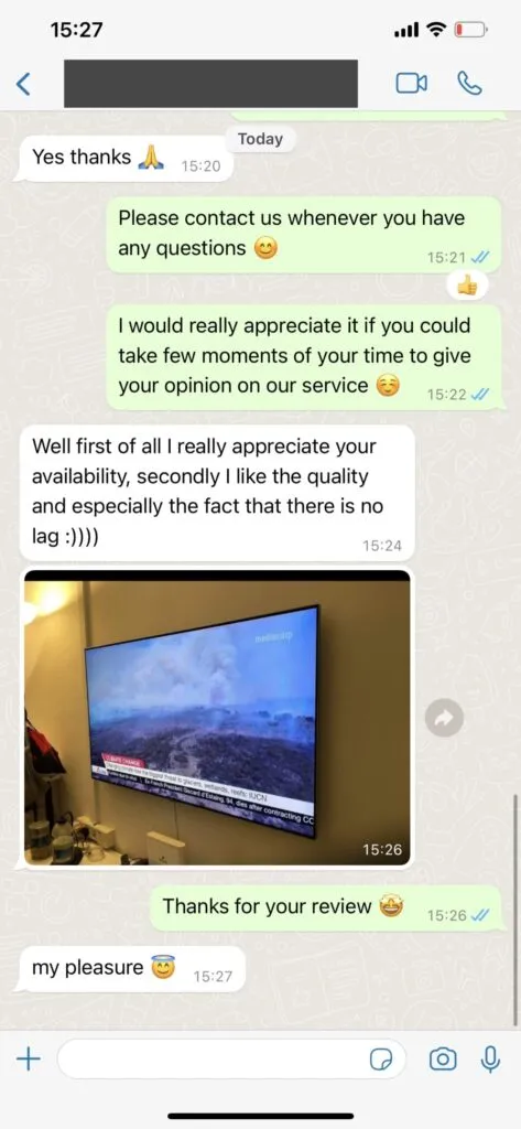 Support WhatsApp screenshot item 2 for IPTV viewers